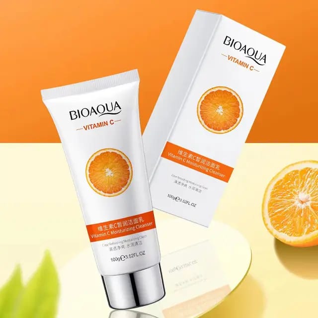 BIOAQUA Vitamin C Moisturizing Cleanser - Deep Cleansing & Brightening Facial Wash